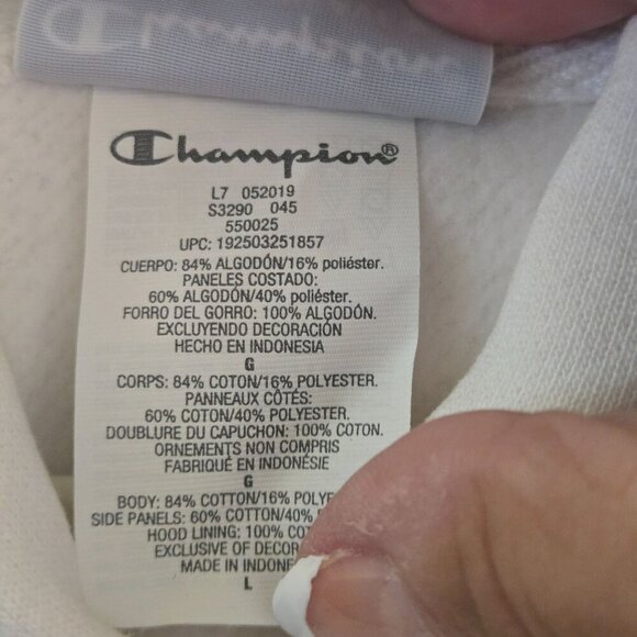 Champion NWT Reverse Weave Yarn Dyed Hoodie Red Blue Band Trim Size L - Picture 13 of 13